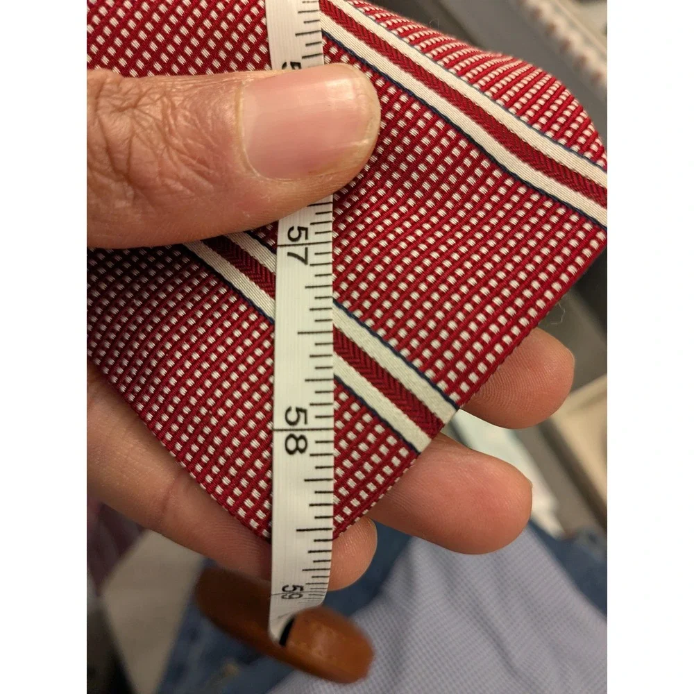 NWT Brooks‎ Brothers Men's Red White Stripe Silk Tie Made in USA